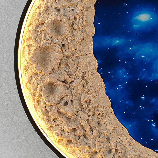 Lámpara de Aplique de Pared LED de Hardware de Aluminio de Resina Redonda Astronauta Estrella Art Deco Moderna para Patio Exterior 