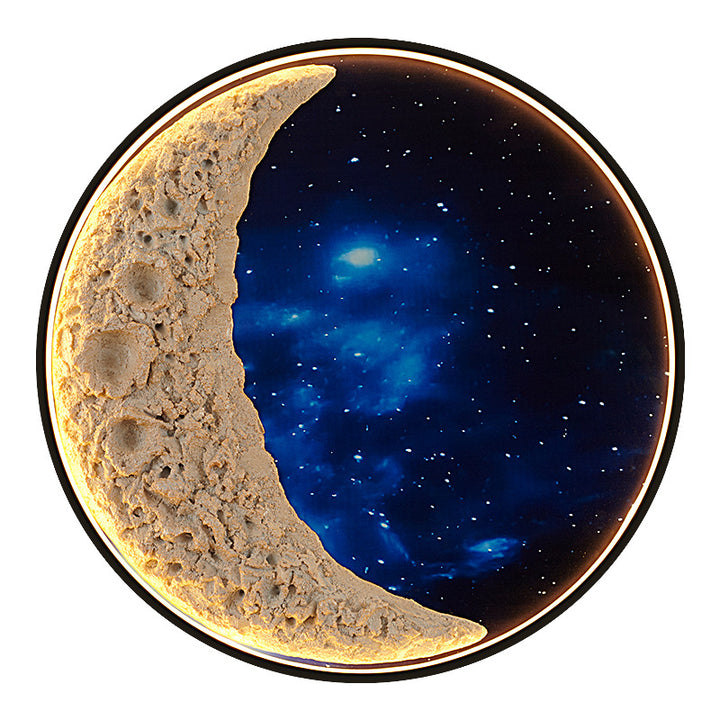 Lámpara de Aplique de Pared LED de Hardware de Aluminio de Resina Redonda Astronauta Estrella Art Deco Moderna para Patio Exterior 