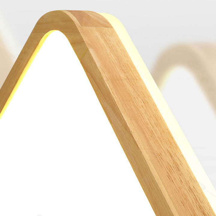 Luz de techo LED empotrada rectangular minimalista moderna de acrílico y madera maciza para dormitorio 