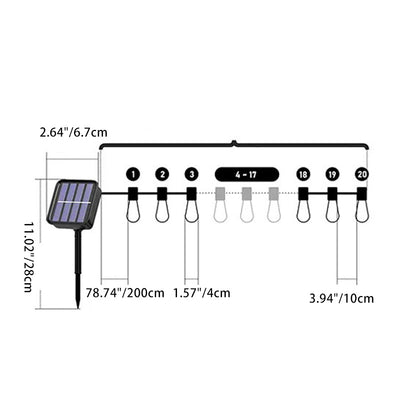 Lumière de chaîne LED en verre et fer de ligne longue ronde minimaliste moderne pour jardin 