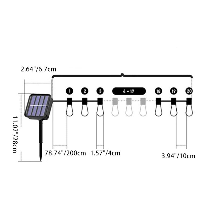 Lumière de chaîne LED en verre et fer de ligne longue ronde minimaliste moderne pour jardin 