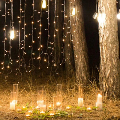 Lumière de chaîne LED en verre et fer de ligne longue ronde minimaliste moderne pour jardin 
