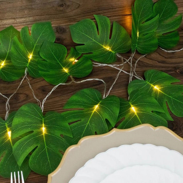 Luz de cadena LED impermeable de plástico con hoja de simplicidad moderna para jardín 