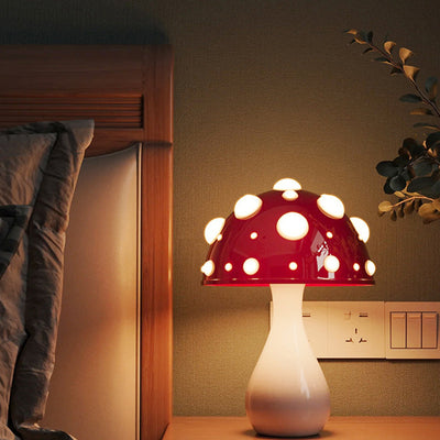 Modern Minimalist Mushroom PC Iron 1-Light Table Lamp For Living Room