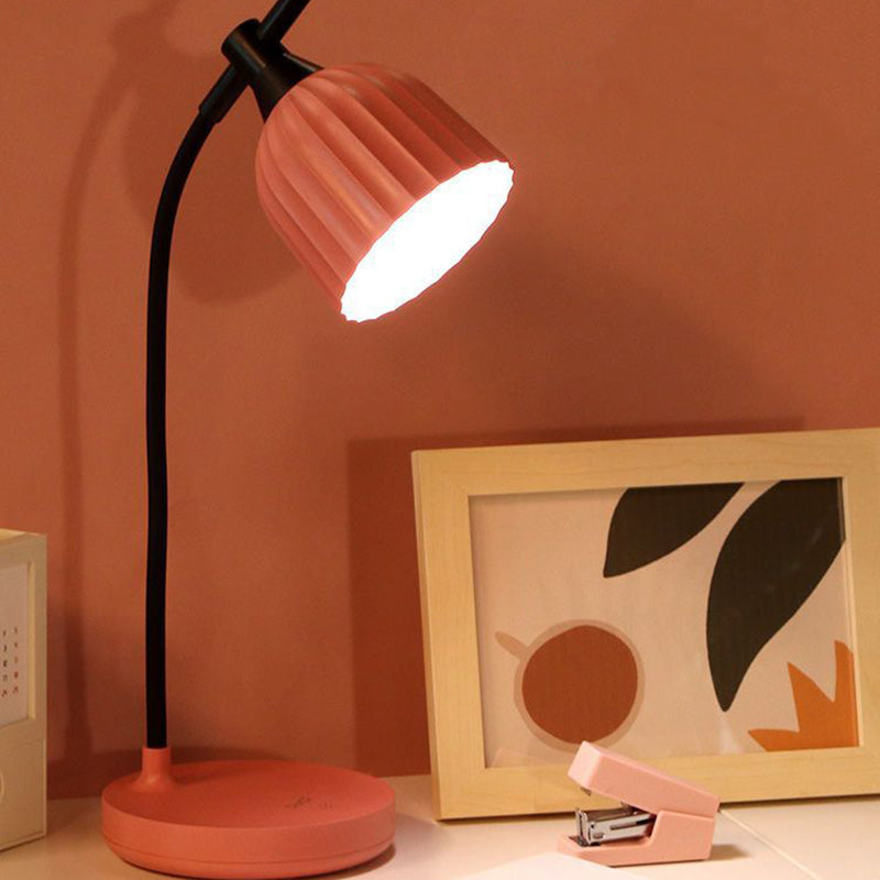 Modern Minimalist Round Pleated ABS LED Table Lamp For Living Room