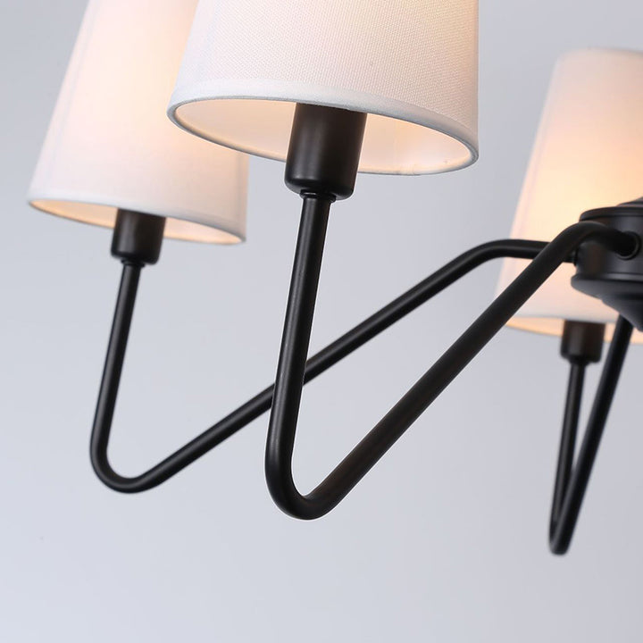 Traditionelle Vintage-Niederlassung, rund, Stoff, Eisen, 4/5 Lichter, Kronleuchter für Wohnzimmer 