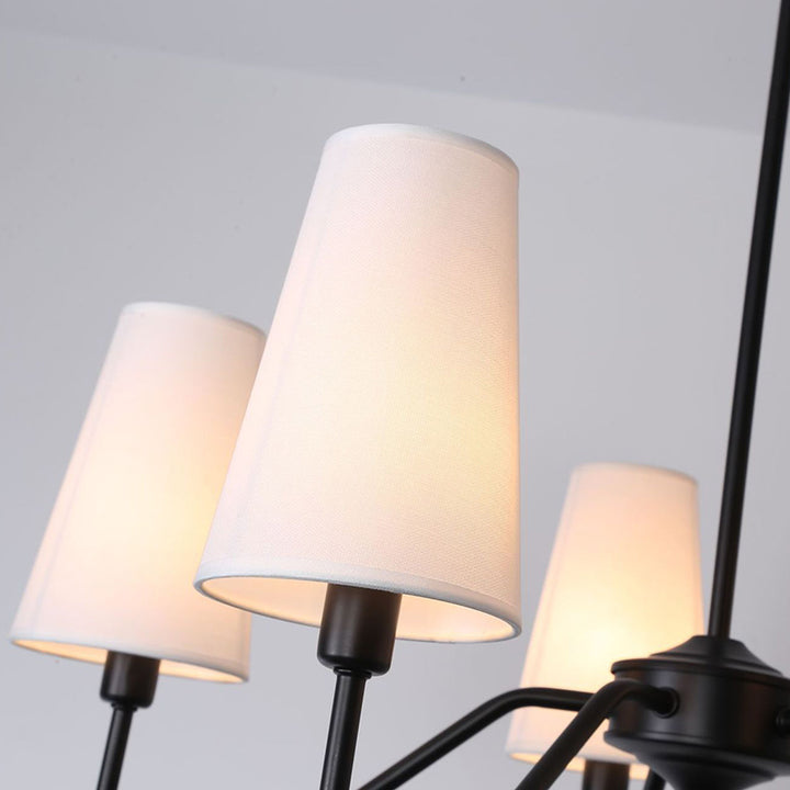 Traditionelle Vintage-Niederlassung, rund, Stoff, Eisen, 4/5 Lichter, Kronleuchter für Wohnzimmer 