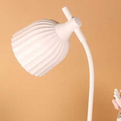 Modern Minimalist Round Pleated ABS LED Table Lamp For Living Room