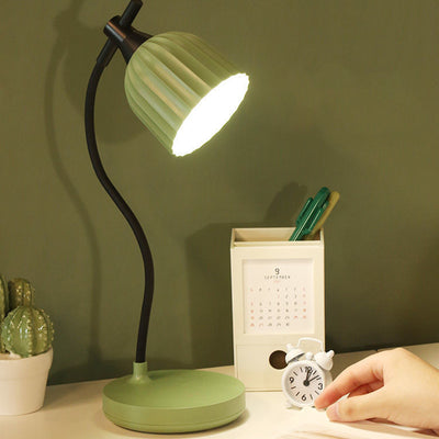 Modern Minimalist Round Pleated ABS LED Table Lamp For Living Room