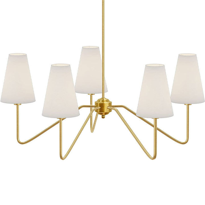 Traditionelle Vintage-Niederlassung, rund, Stoff, Eisen, 4/5 Lichter, Kronleuchter für Wohnzimmer 