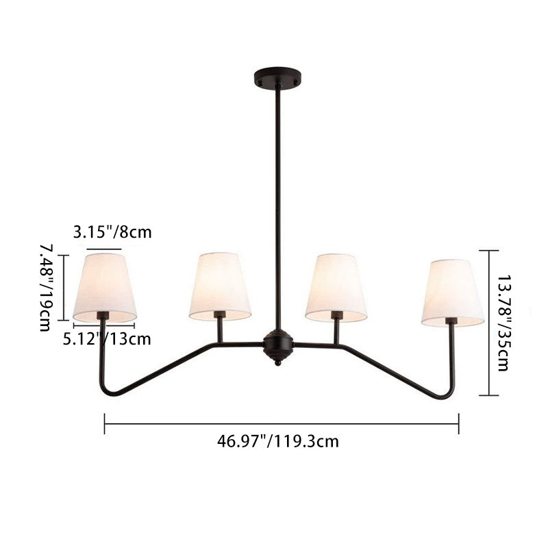 Traditionelle Vintage-Niederlassung, rund, Stoff, Eisen, 4/5 Lichter, Kronleuchter für Wohnzimmer 