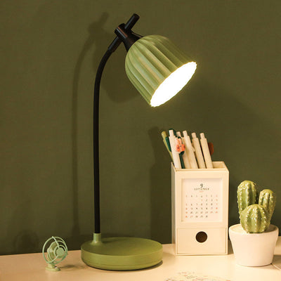 Modern Minimalist Round Pleated ABS LED Table Lamp For Living Room
