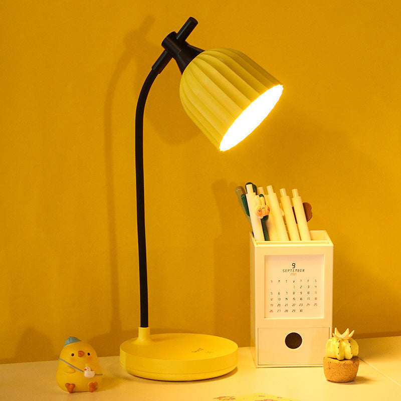 Modern Minimalist Round Pleated ABS LED Table Lamp For Living Room