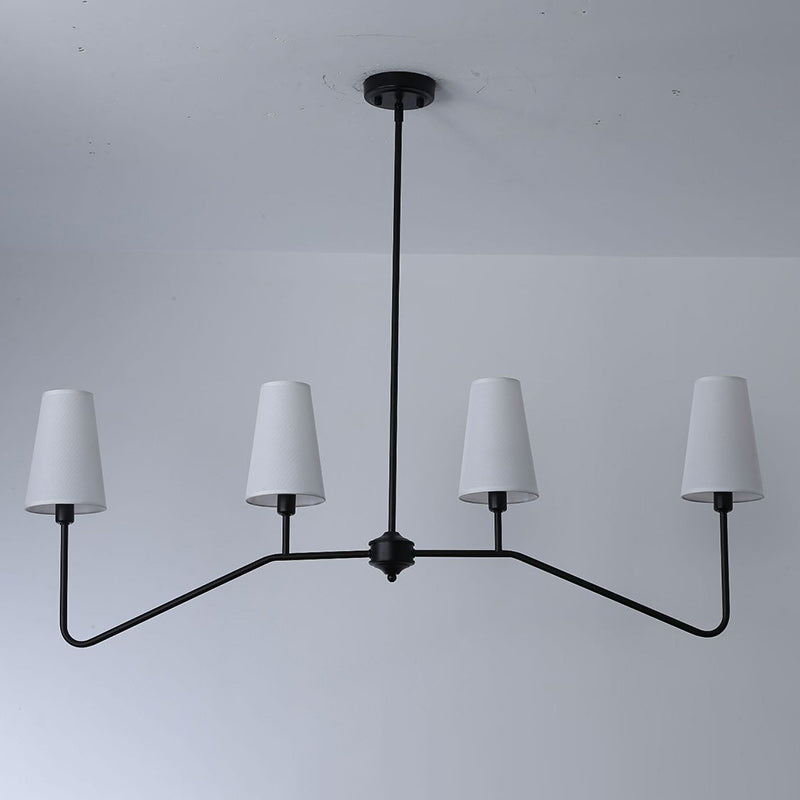 Traditionelle Vintage-Niederlassung, rund, Stoff, Eisen, 4/5 Lichter, Kronleuchter für Wohnzimmer 