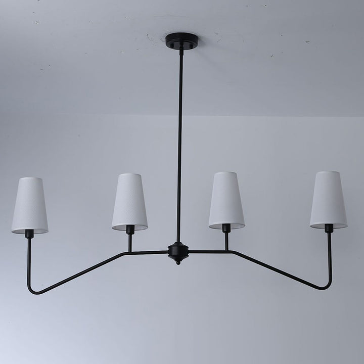 Traditionelle Vintage-Niederlassung, rund, Stoff, Eisen, 4/5 Lichter, Kronleuchter für Wohnzimmer 
