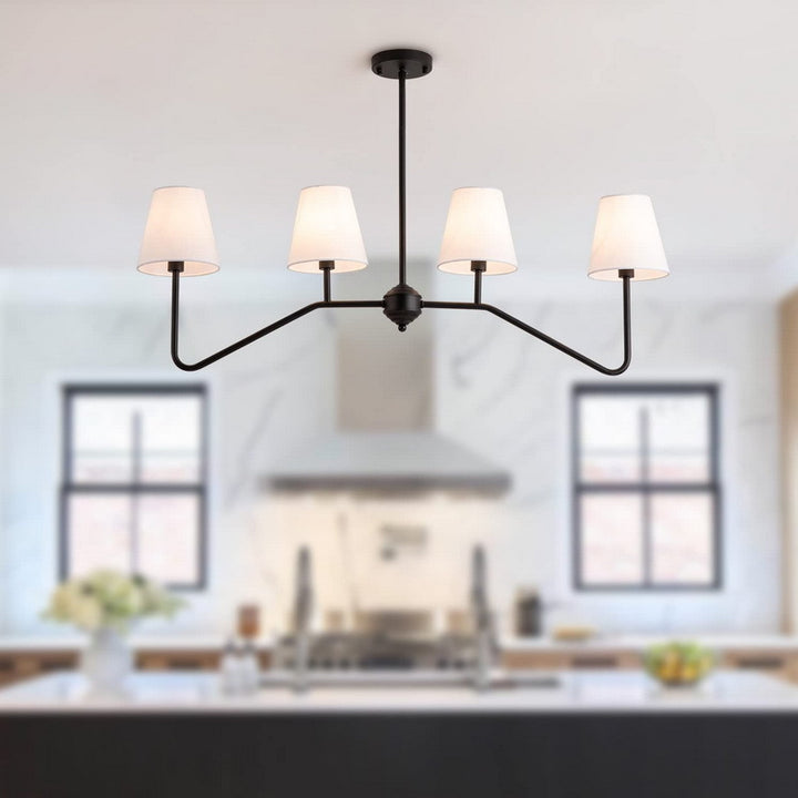 Traditionelle Vintage-Niederlassung, rund, Stoff, Eisen, 4/5 Lichter, Kronleuchter für Wohnzimmer 