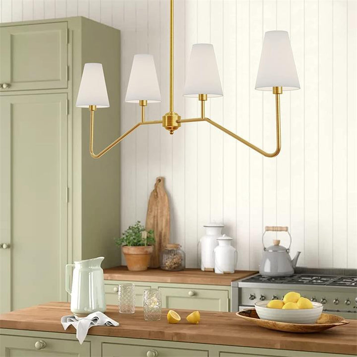 Traditionelle Vintage-Niederlassung, rund, Stoff, Eisen, 4/5 Lichter, Kronleuchter für Wohnzimmer 