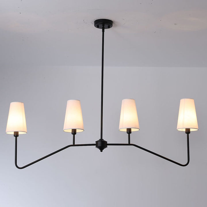 Traditionelle Vintage-Niederlassung, rund, Stoff, Eisen, 4/5 Lichter, Kronleuchter für Wohnzimmer 