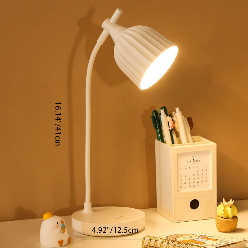 Modern Minimalist Round Pleated ABS LED Table Lamp For Living Room