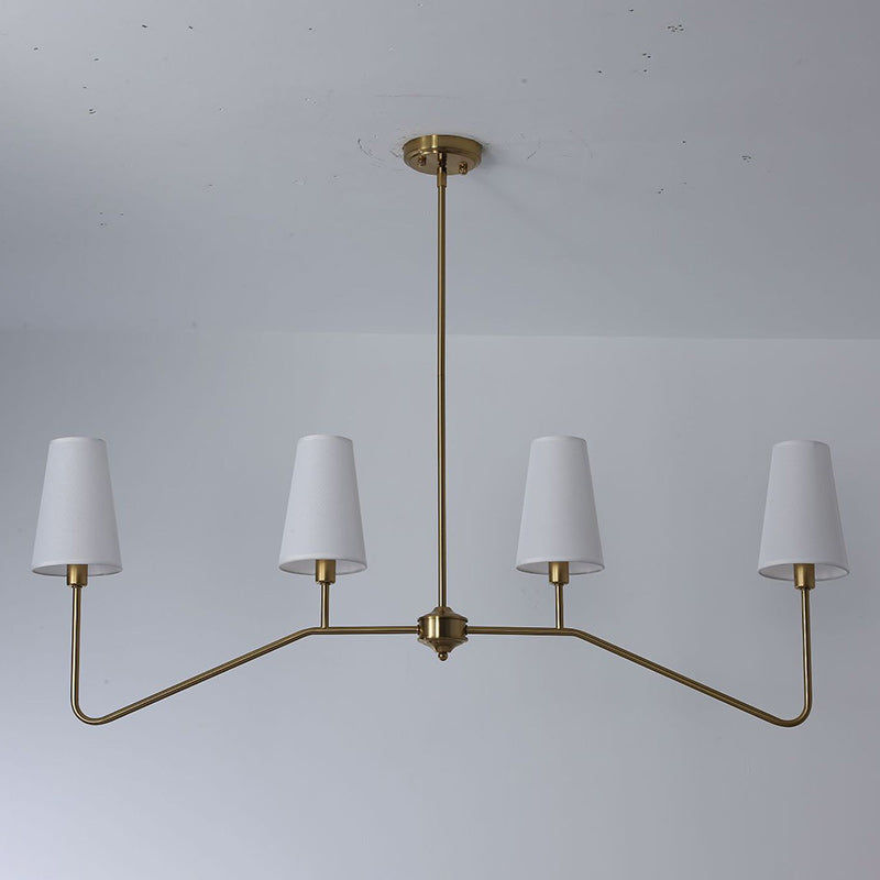 Traditionelle Vintage-Niederlassung, rund, Stoff, Eisen, 4/5 Lichter, Kronleuchter für Wohnzimmer 