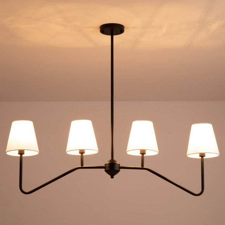 Traditionelle Vintage-Niederlassung, rund, Stoff, Eisen, 4/5 Lichter, Kronleuchter für Wohnzimmer 