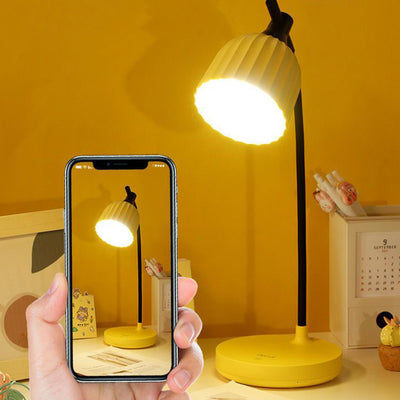Modern Minimalist Round Pleated ABS LED Table Lamp For Living Room