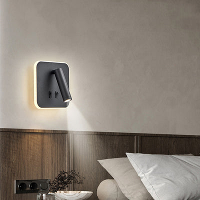 Modern Simplicity Round Rectangle Square Acrylic Iron LED Wall Sconce Lamp For Bedroom