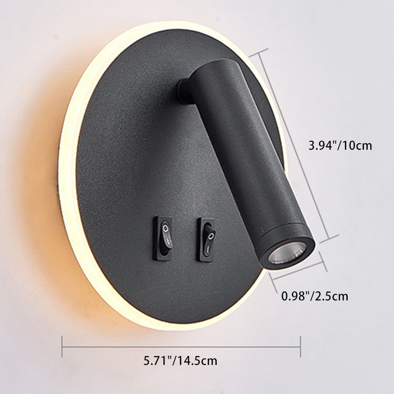 Modern Simplicity Round Rectangle Square Acrylic Iron LED Wall Sconce Lamp For Bedroom