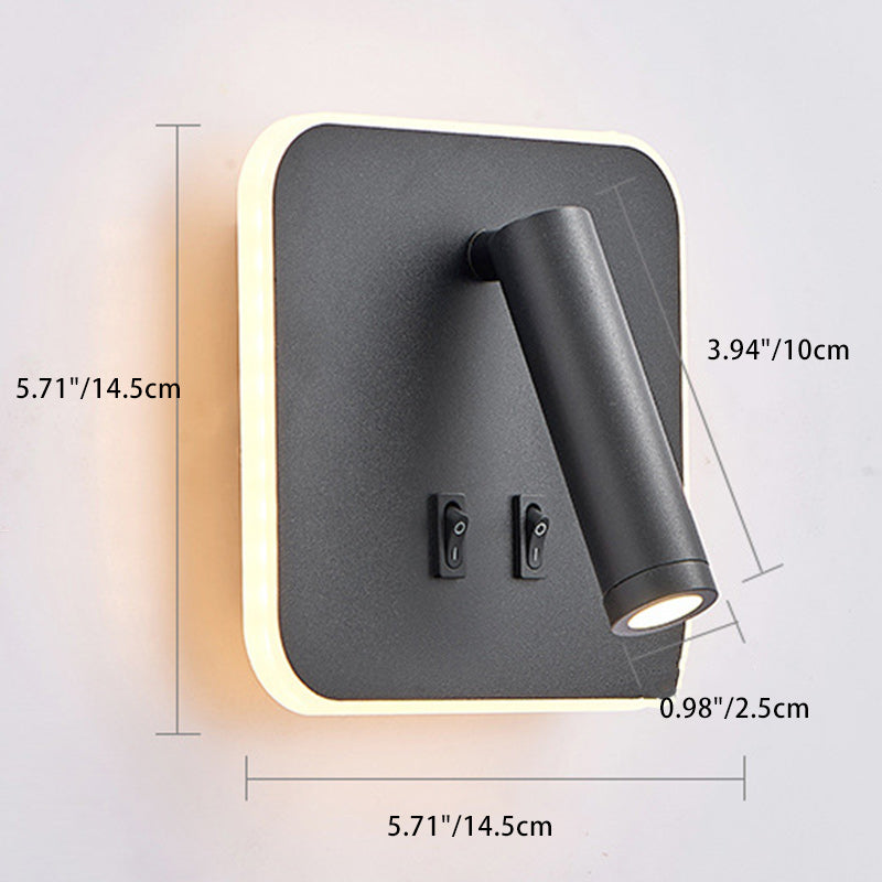 Modern Simplicity Round Rectangle Square Acrylic Iron LED Wall Sconce Lamp For Bedroom