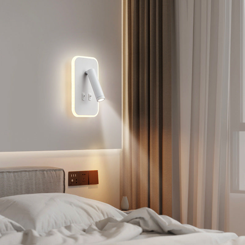 Modern Simplicity Round Rectangle Square Acrylic Iron LED Wall Sconce Lamp For Bedroom