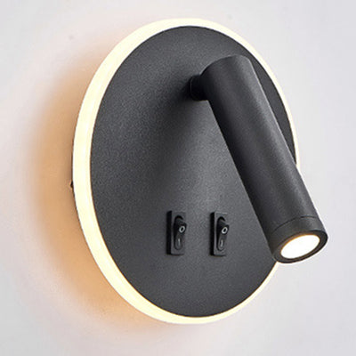 Modern Simplicity Round Rectangle Square Acrylic Iron LED Wall Sconce Lamp For Bedroom