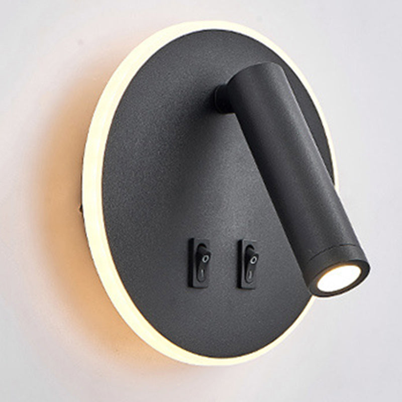 Modern Simplicity Round Rectangle Square Acrylic Iron LED Wall Sconce Lamp For Bedroom