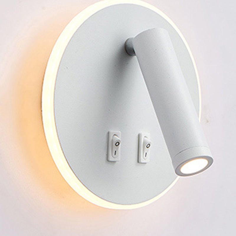 Modern Simplicity Round Rectangle Square Acrylic Iron LED Wall Sconce Lamp For Bedroom