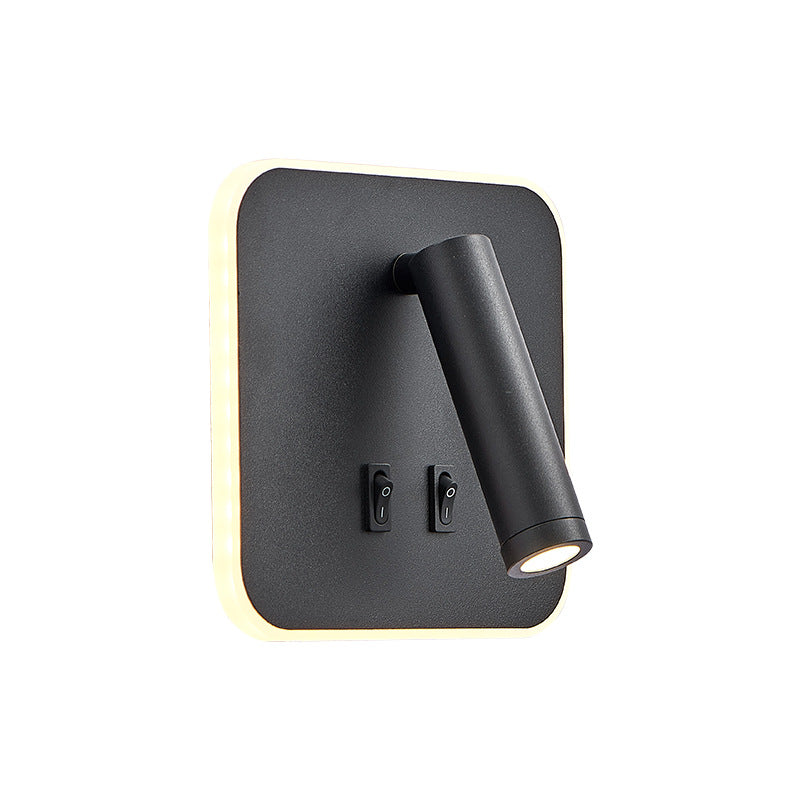 Modern Simplicity Round Rectangle Square Acrylic Iron LED Wall Sconce Lamp For Bedroom
