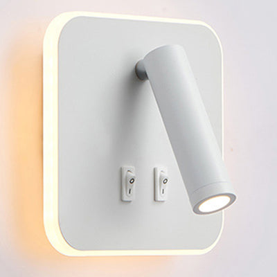 Modern Simplicity Round Rectangle Square Acrylic Iron LED Wall Sconce Lamp For Bedroom