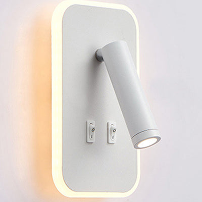 Modern Simplicity Round Rectangle Square Acrylic Iron LED Wall Sconce Lamp For Bedroom
