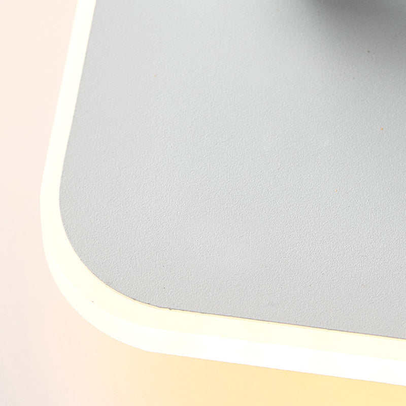 Modern Simplicity Round Rectangle Square Acrylic Iron LED Wall Sconce Lamp For Bedroom