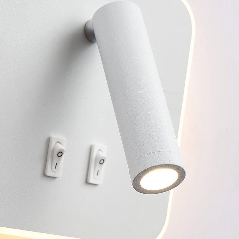 Modern Simplicity Round Rectangle Square Acrylic Iron LED Wall Sconce Lamp For Bedroom