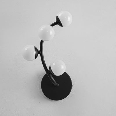 Lampe murale LED en forme de branche avec boule ronde petite et blanche, minimaliste et moderne, pour salon 