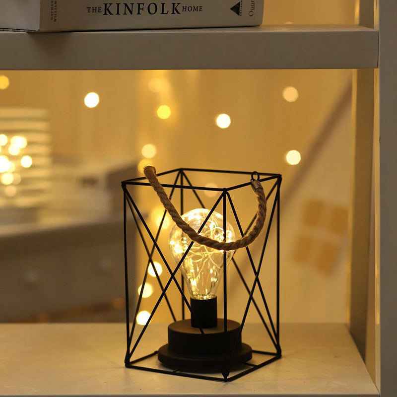 Modern Minimalist Vertical Strip Square Round Iron LED Table Lamp For Living Room