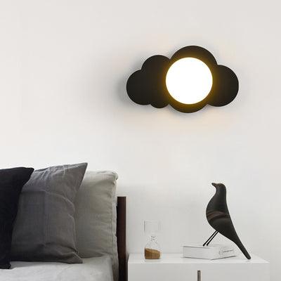 Modern Art Deco Cloud Shape Glass Iron 1-Light Wall Sconce Lamp For Living Room