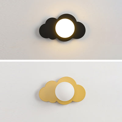 Modern Art Deco Cloud Shape Glass Iron 1-Light Wall Sconce Lamp For Living Room