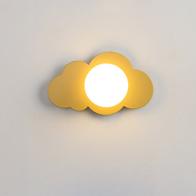 Modern Art Deco Cloud Shape Glass Iron 1-Light Wall Sconce Lamp For Living Room