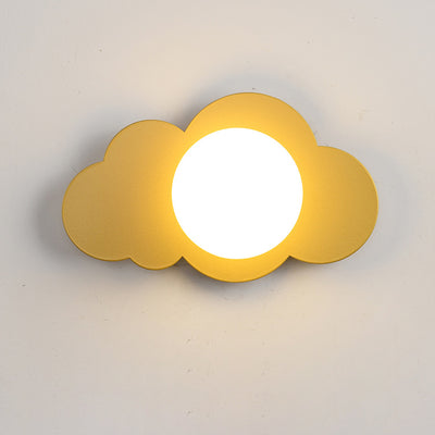 Modern Art Deco Cloud Shape Glass Iron 1-Light Wall Sconce Lamp For Living Room