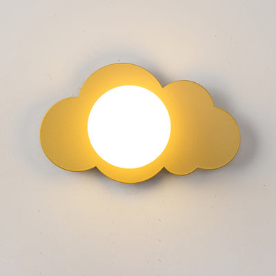 Modern Art Deco Cloud Shape Glass Iron 1-Light Wall Sconce Lamp For Living Room