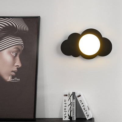 Modern Art Deco Cloud Shape Glass Iron 1-Light Wall Sconce Lamp For Living Room