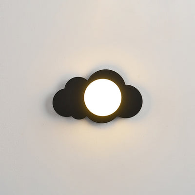 Modern Art Deco Cloud Shape Glass Iron 1-Light Wall Sconce Lamp For Living Room
