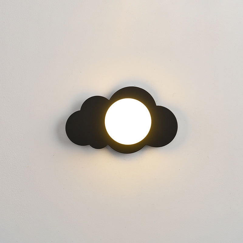 Modern Art Deco Cloud Shape Glass Iron 1-Light Wall Sconce Lamp For Living Room
