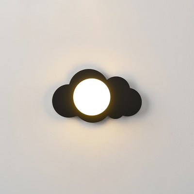 Modern Art Deco Cloud Shape Glass Iron 1-Light Wall Sconce Lamp For Living Room