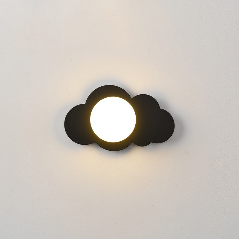 Modern Art Deco Cloud Shape Glass Iron 1-Light Wall Sconce Lamp For Living Room